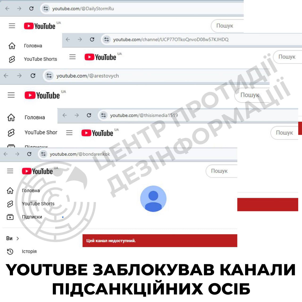 YouTube заблокував канали Арестовича